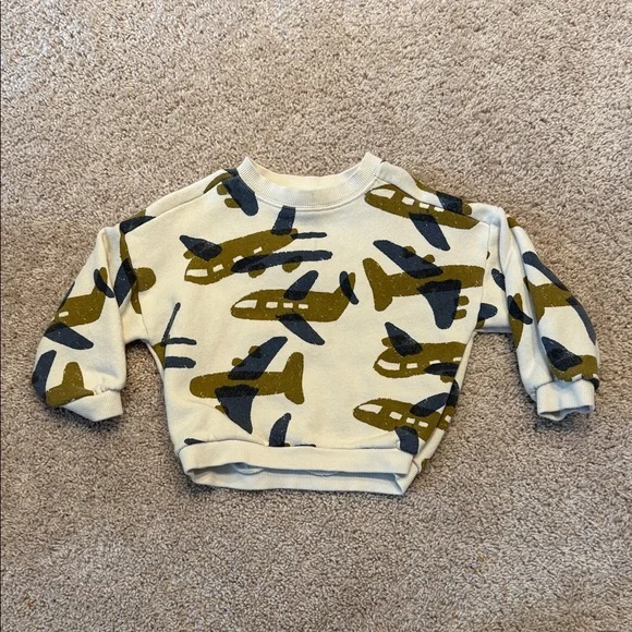 Zara Kids Airplane Print Matching Set - Olive and Black - Picture 2 of 10